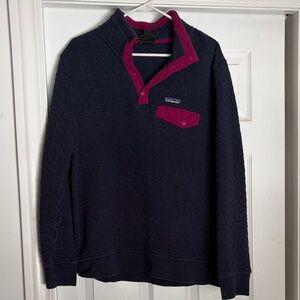 Patagonia Dark Blue and Maroon Quilted Pullover